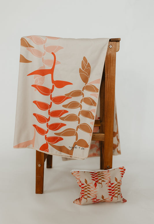 Heliconia Microfiber Towel + Pouch