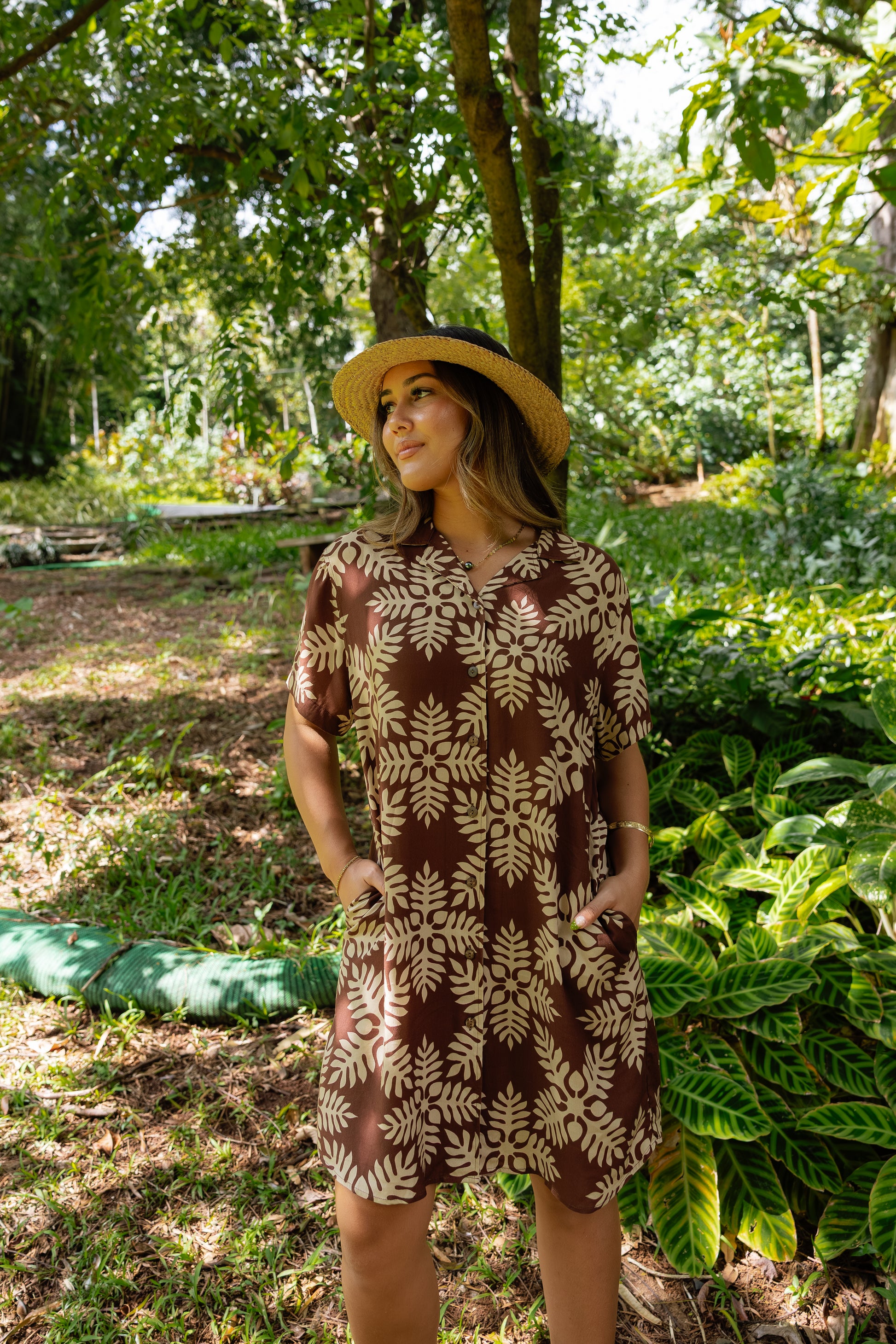 Womens Mocha Lauae T-Shirt Dress Womens Mocha Lauae T-Shirt Dress