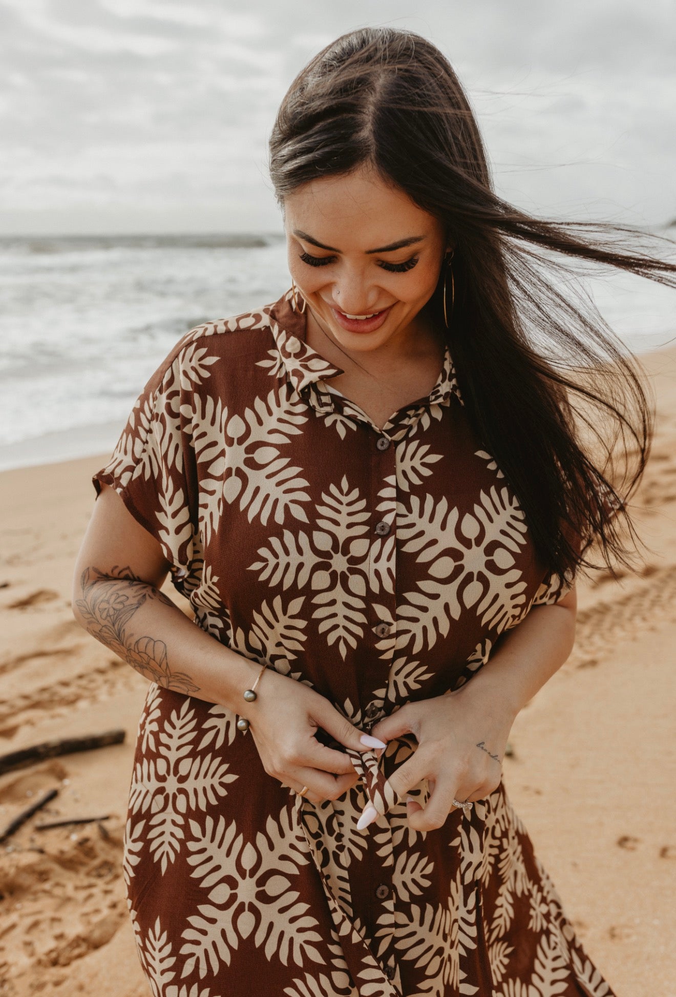 Mocha Lauae Lei Dress