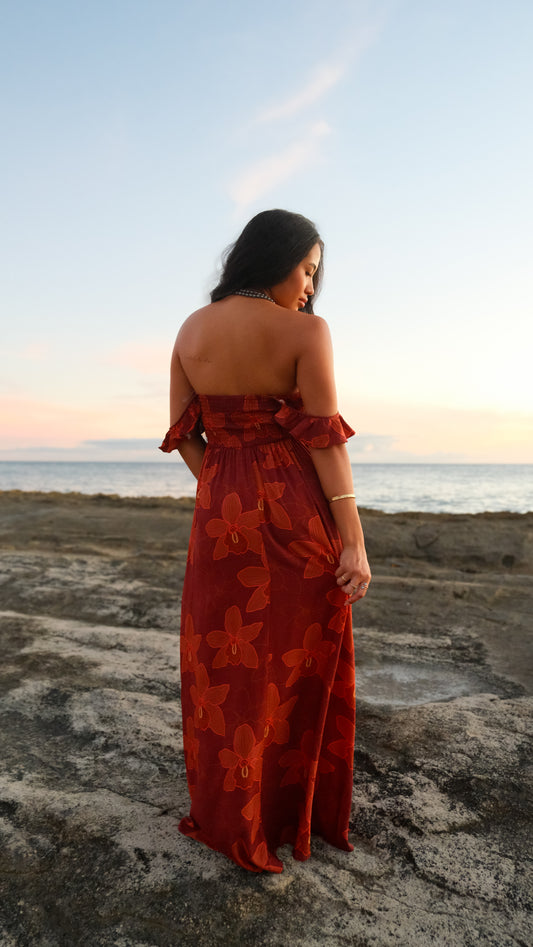 Lani Dress in Red Orchid